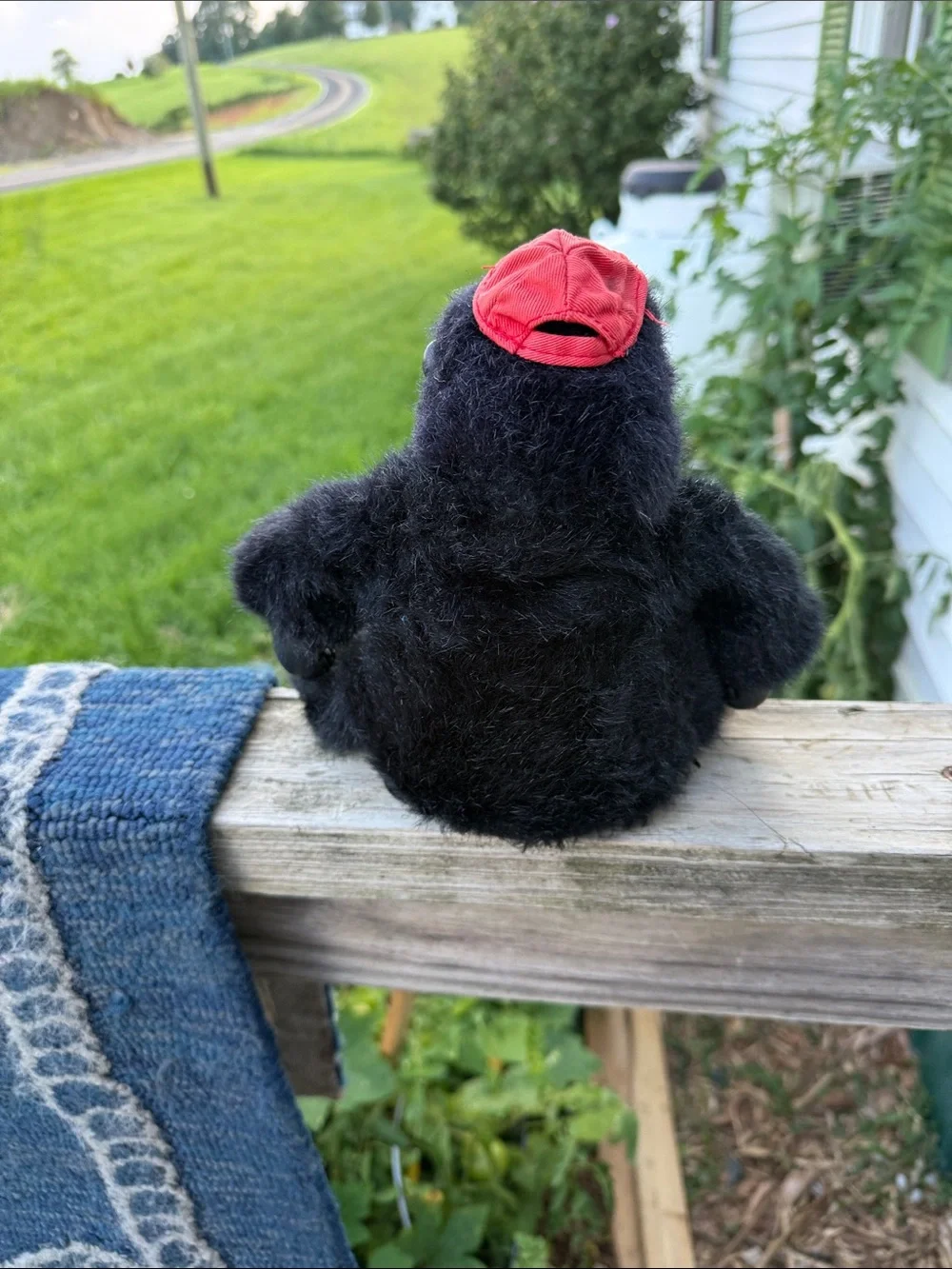 Black Plush Gorilla Stuffed Animal with Red Cap - Kids Toy 1990 vintage singing